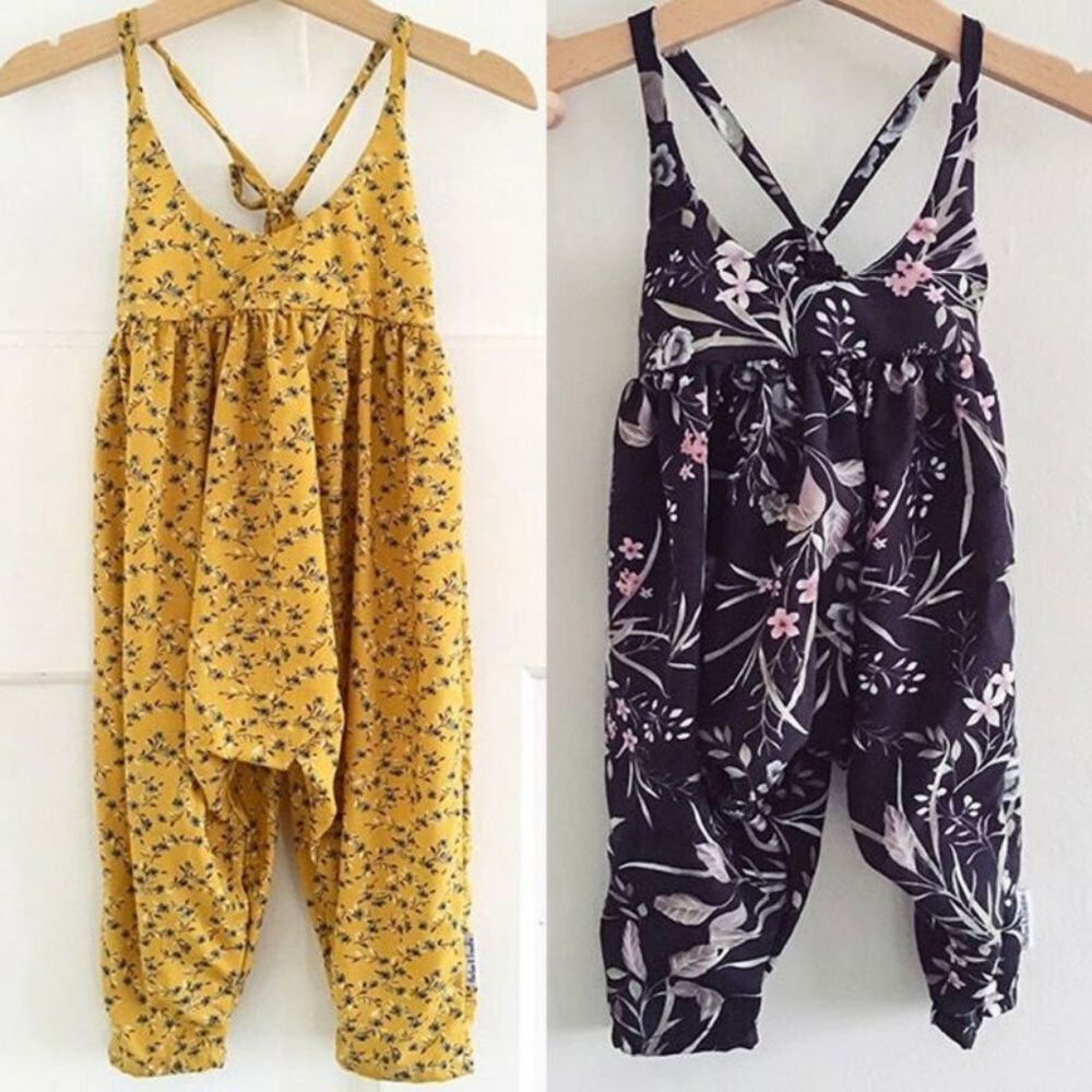 Baby Boy Girl Cotton Sleeveless Flower Jumpsuit